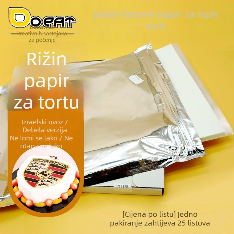 Jestivi papir za tiskare torti, jestivi foto papir, listovi za glazuru