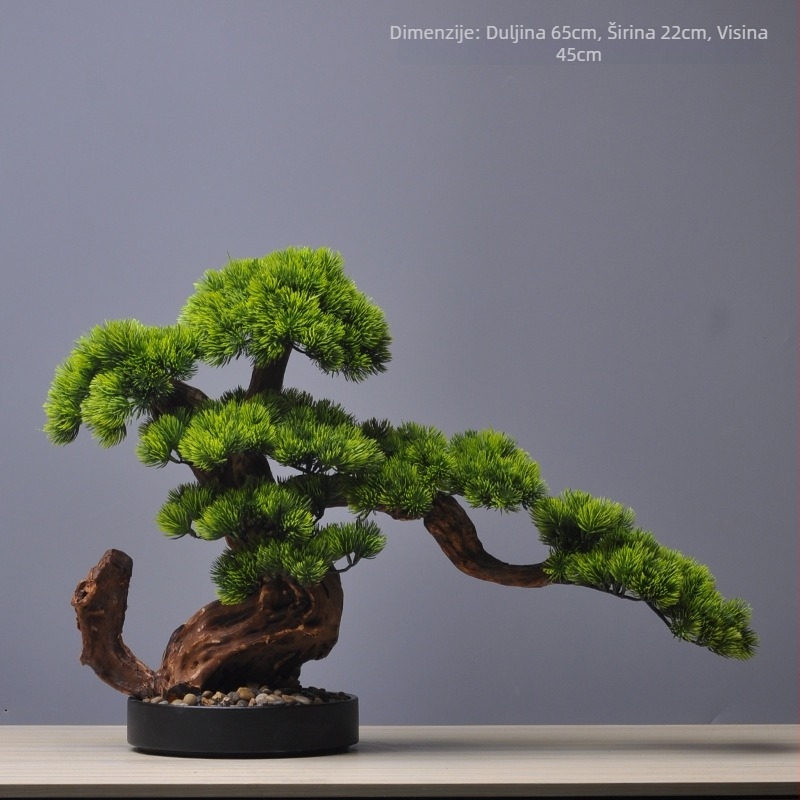 Zen inspirirani umjetni bor bonsai za ured i dnevni boravak, dekorativni komad za ulaz, poklon za otvorenje.