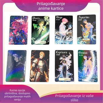 Prilagođena laserom gravirana staklena kartica za anime igre s UV zlatnom folijom