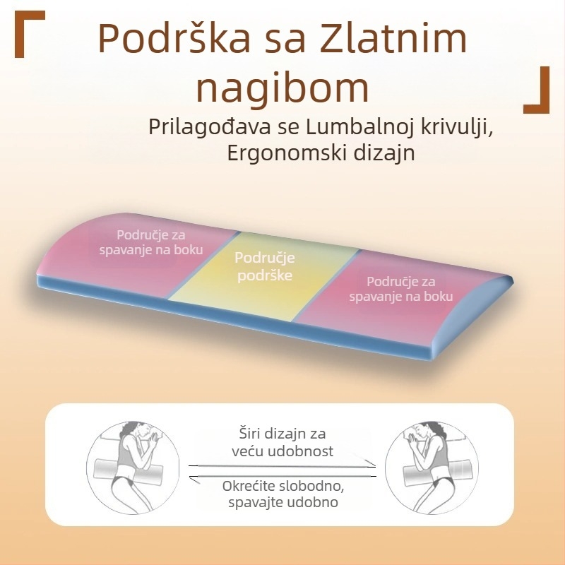 Lumbalna jastučnica za spavanje, ergonomska podrška donjem dijelu leđa