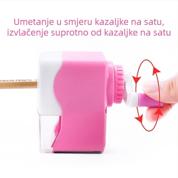Huilin Cartoon oštrilo za olovke s ručnim pogonom i automatskim uvlačenjem olovke, plastični geometrijski dizajn, model 599