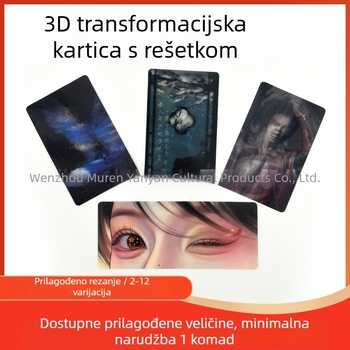 Ispisana kartica s gradijentom i 3D transformacijom, dvodjelna kreativna kartica, magnetska kartica za hladnjak s crtanom po narudžbi