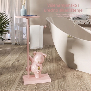 Držač toaletnog papira u obliku medvjeda-Rubikova kocka, bez bušenja, polica za kupaonicu