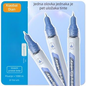 F2 naliv pero s direktnim sustavom mastila, velik kapacitet, EF vrh, studentsko pero, pisanje do 1000 m, bez zamjene cartridge