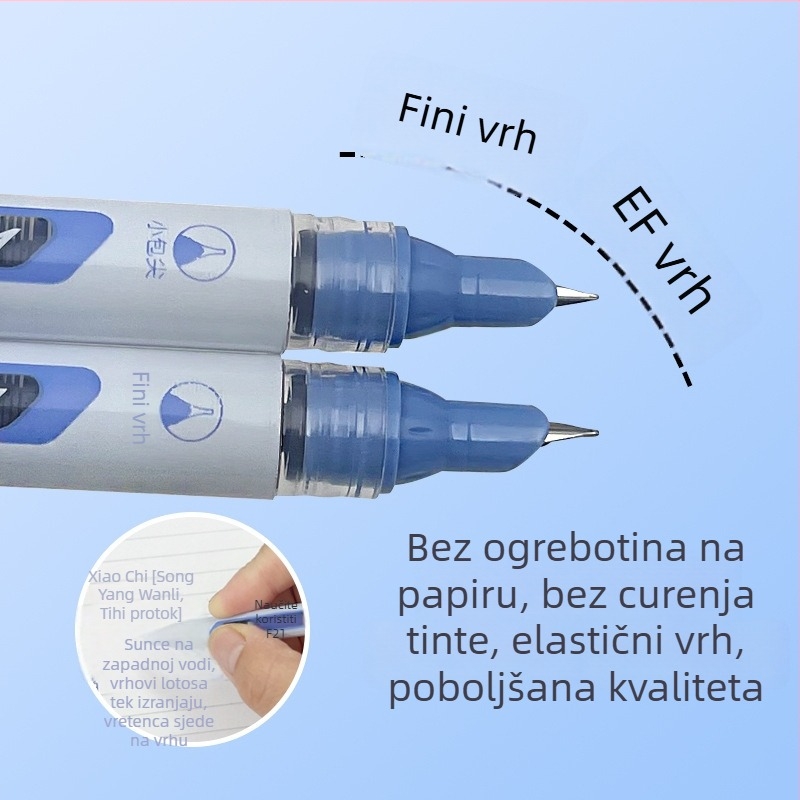 F2 naliv pero s direktnim sustavom mastila, velik kapacitet, EF vrh, studentsko pero, pisanje do 1000 m, bez zamjene cartridge
