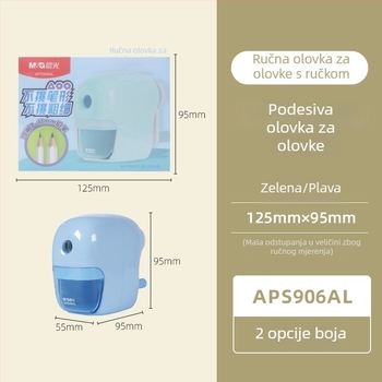 APS906AL Ručni oštrač olovaka s podesivom debljinom, namijenjen učenicima osnovne škole i studentima umjetnosti