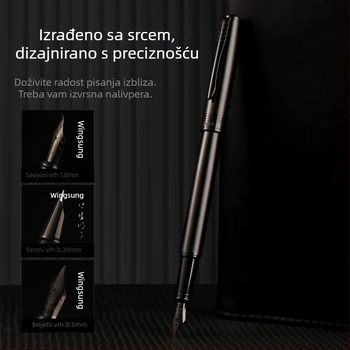 Vječna Crna Vojnička Pero od Čelika za umjetnost i kaligrafiju, studentsko tvrdo pero, kreativni dar, poslovni potpis, vrhunska kvaliteta