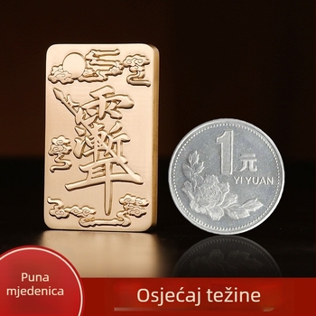 Taoistički bakreni držač-ukras s motivom Big Dipper, pet munja, poliran