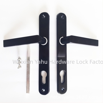 Ručka za vrata od aluminijske legure, tip 85, panel od plastiko-čelika, crna