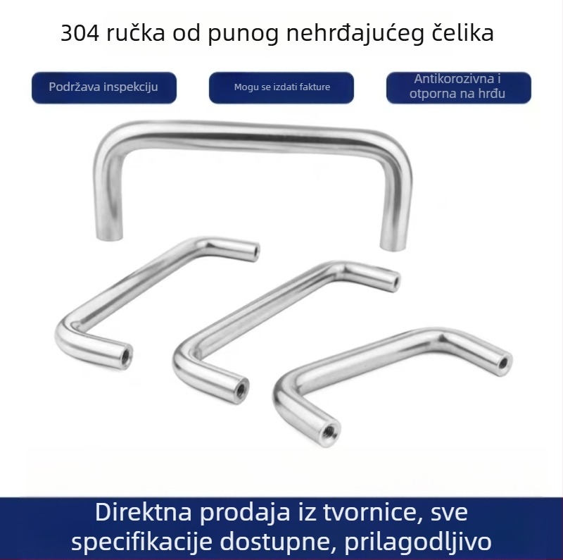 304 nehrđajući čelik, U-oblik ručka za vrata od čeličnog okruglog cijevi sa unutarnjim navojem, prilagodljiva debljina, industrijskog stila