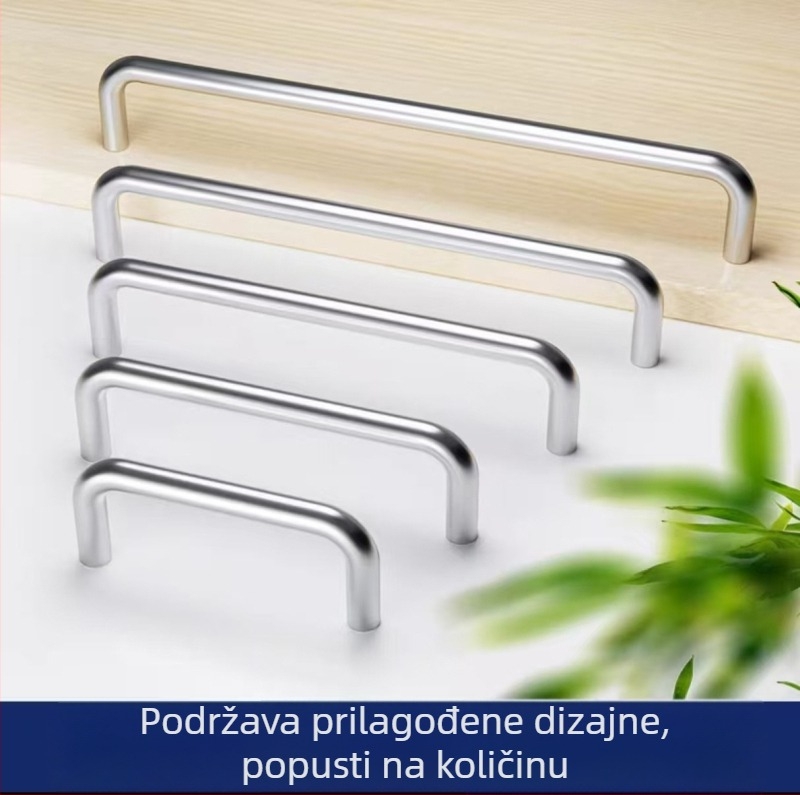304 nehrđajući čelik, U-oblik ručka za vrata od čeličnog okruglog cijevi sa unutarnjim navojem, prilagodljiva debljina, industrijskog stila