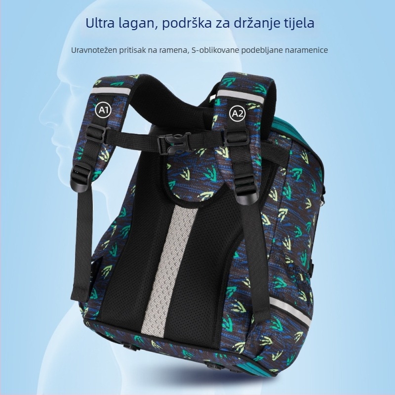 Nova torba za osnovnu školu, unisex, integrirani dvostruki tvrdi kućište za zaštitu kralježnice i smanjenje opterećenja, crtani dizajn
