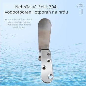Panta za vrata od nehrđajućeg čelika 304, nosivost 60–80 kg, pogodna za drvena vrata i čelične okvire, otvaranje 90°.