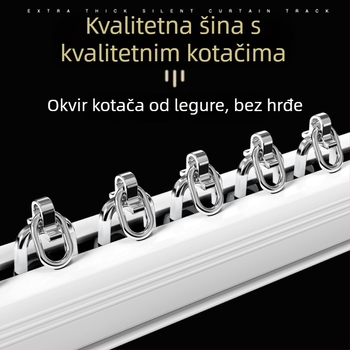 Nova tiha nano vodilica za zavjese s glatkim klizanjem i rolom, jednorezna i dvostruka vodilica, gornja i bočna montaža za studentske domove
