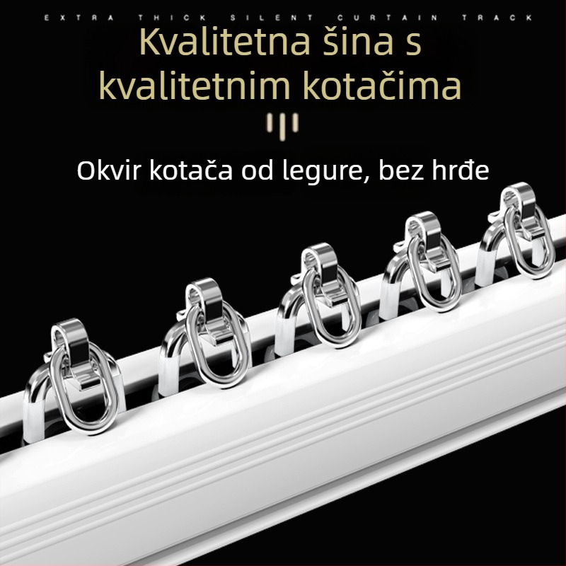 Nova tiha nano vodilica za zavjese s glatkim klizanjem i rolom, jednorezna i dvostruka vodilica, gornja i bočna montaža za studentske domove