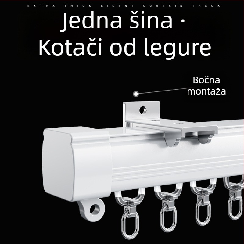 Nova tiha nano vodilica za zavjese s glatkim klizanjem i rolom, jednorezna i dvostruka vodilica, gornja i bočna montaža za studentske domove
