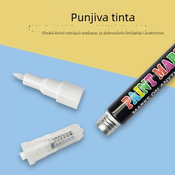 Komplet dodatne opreme za marker: akrilna olovka, tijelo markera, prazne cijevi, komponente za tekuću kredu i alkoholnu tintu