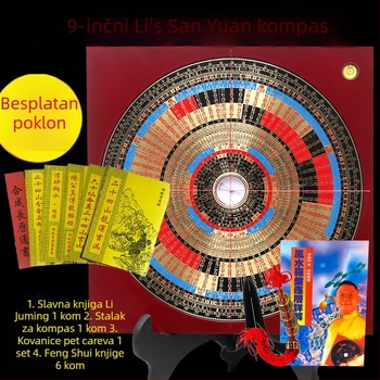 Bakreni kompas Feng Shui s Flying Star, visoka preciznost, 9 inča