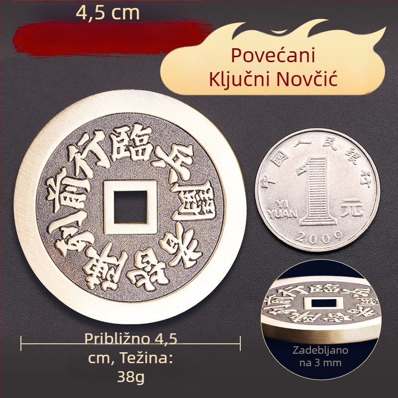 Taoistički bakreni amulet s devet znakova mantre za mir i zaštitu