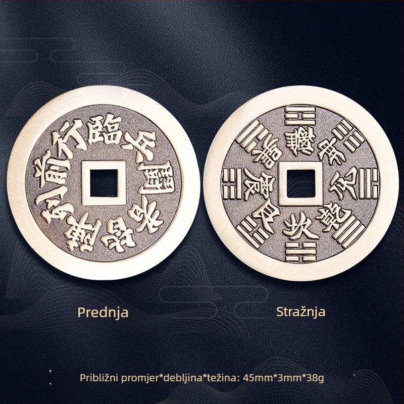 Taoistički bakreni amulet s devet znakova mantre za mir i zaštitu