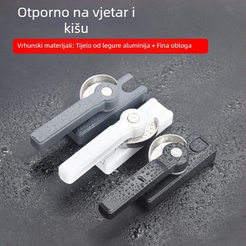 Dvostrana polumjesecna brava za klizne prozore, aluminijska legura, kvadratna ručka