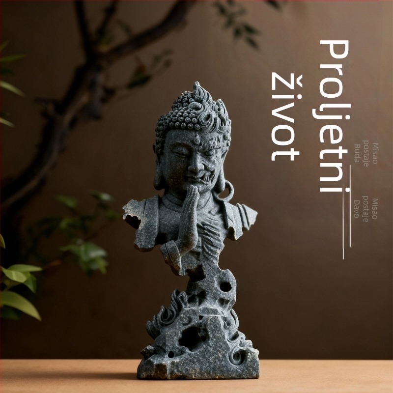 Zen Buda kip s motivom demona za ukrašavanje akvarija i stolnu dekoraciju čajne sobe