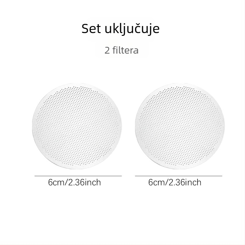 Set od 2 metalnih filtera za moka lonac, veličine 56/59/61/65/68 mm, za ručno kuhanje kave, s filtr papirima