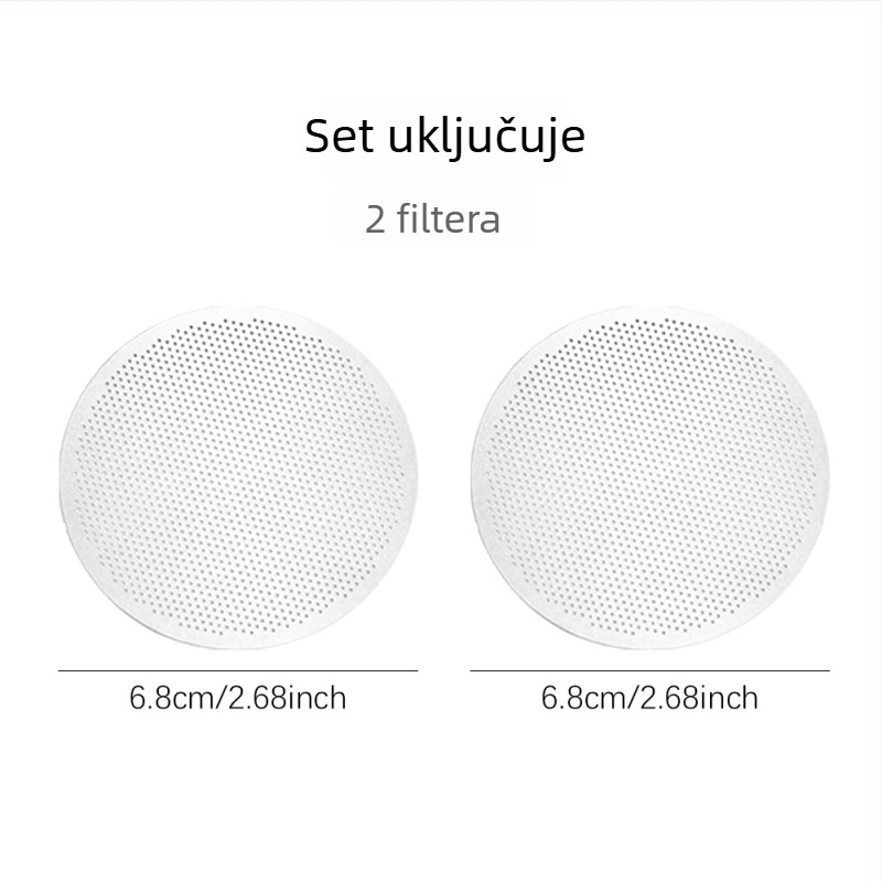 Set od 2 metalnih filtera za moka lonac, veličine 56/59/61/65/68 mm, za ručno kuhanje kave, s filtr papirima