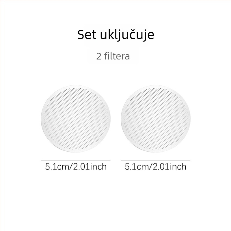 Set od 2 metalnih filtera za moka lonac, veličine 56/59/61/65/68 mm, za ručno kuhanje kave, s filtr papirima