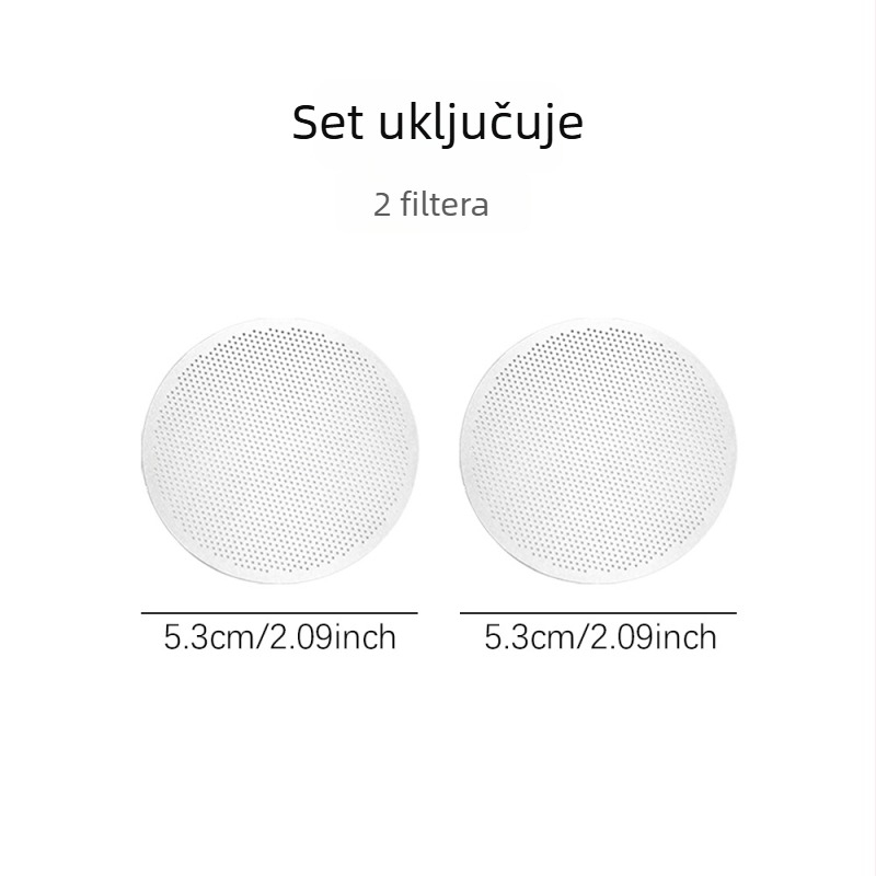 Set od 2 metalnih filtera za moka lonac, veličine 56/59/61/65/68 mm, za ručno kuhanje kave, s filtr papirima