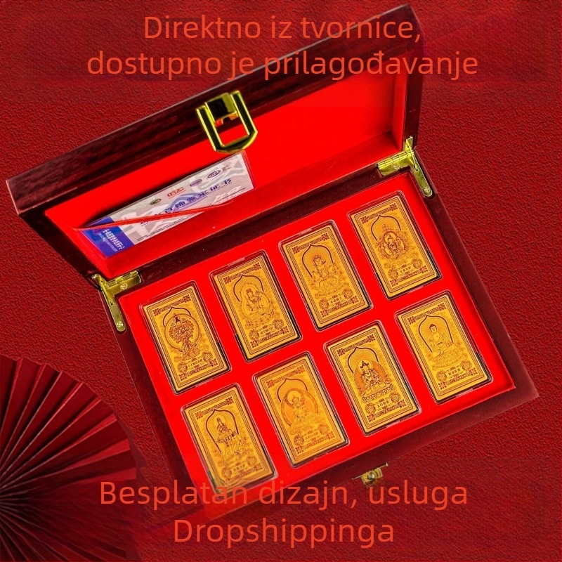 Osm zlatnih zaštitnih božanstava – naljepnice za mobitel s dvanaest znakova zodijaka, Buddhe statue u kulturnom i kreativnom stilu, vrhunski poslovni pokloni