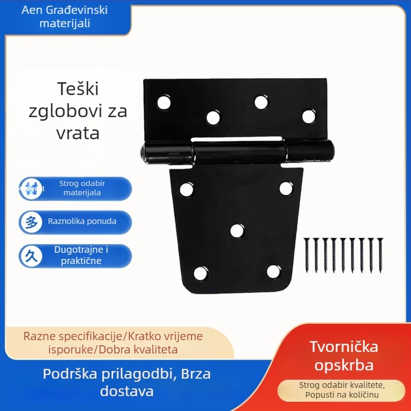 Težak T-tipna šarka, crna, 3,5 inča, za drvena vrata i ormariće