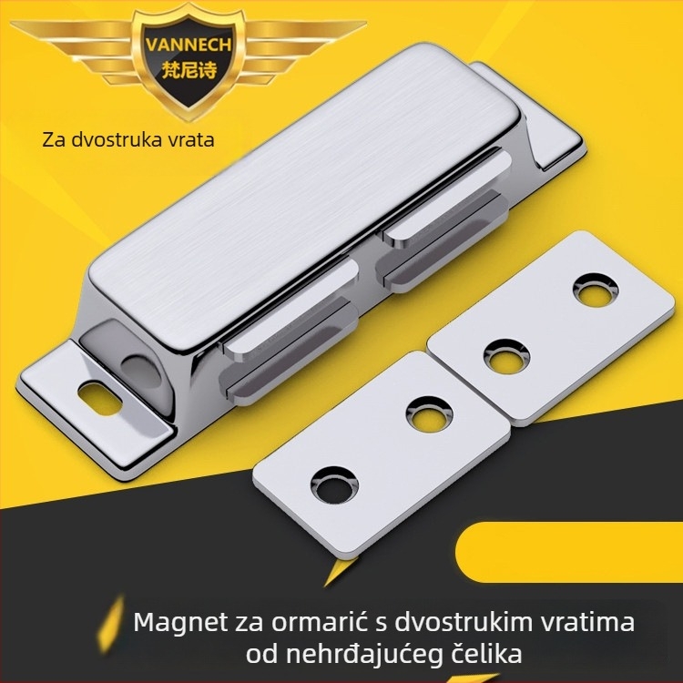 Nerđajući čelik, dvostruka vrata ormara, magnetsko hvatanje, brušeni završni sloj