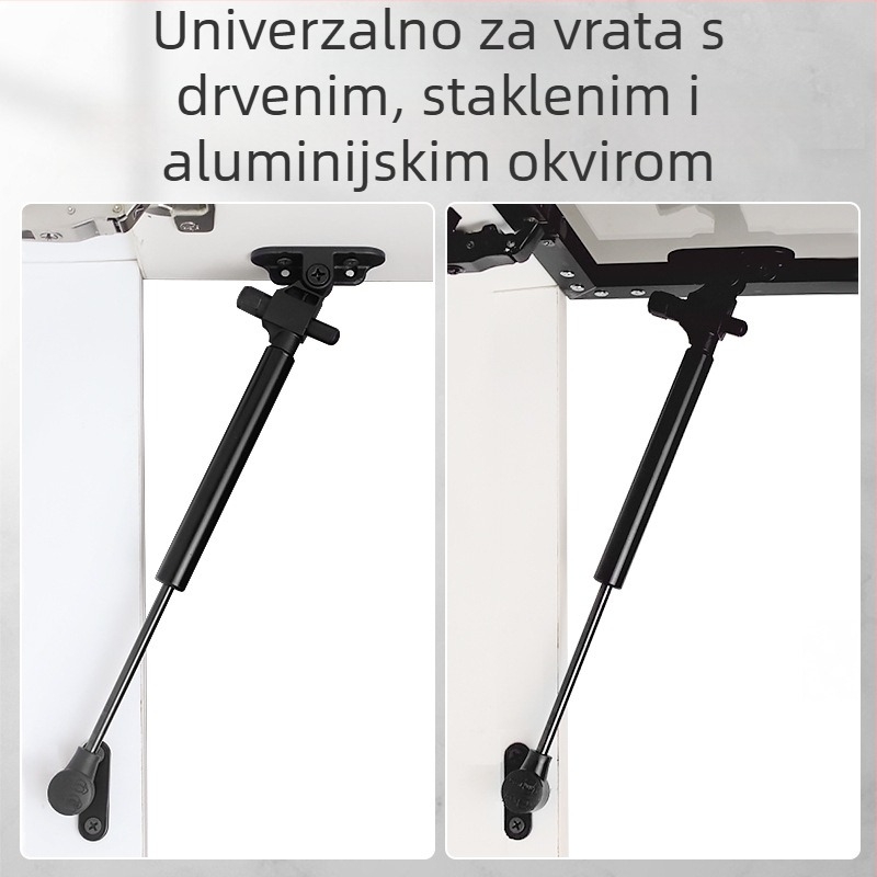 Šipka za potporu vrata ormarića s aluminijskim okvirom, hidraulički i plinski podizni mehanizam za gornje otvaranje drvenih vrata, uski okvir, minimalistički dizajn