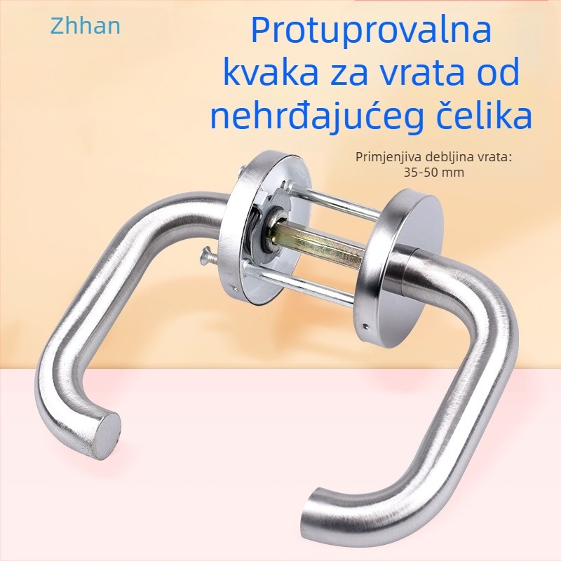 Kuka za protupožarna vrata od nehrđajućeg čelika s kružnim cijevima, ručica za nužni izlaz