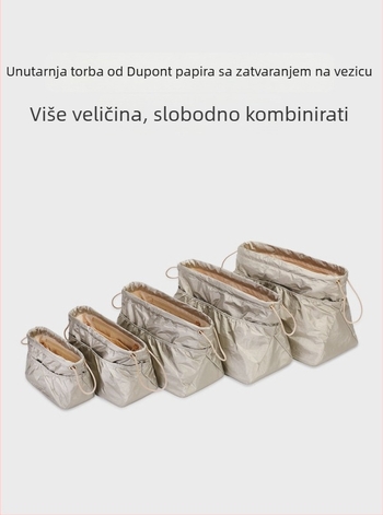 DuPont papir unutarnja vrećica za tote s šnurlom, dijelom i ugrađenim džepom, lagana podstava