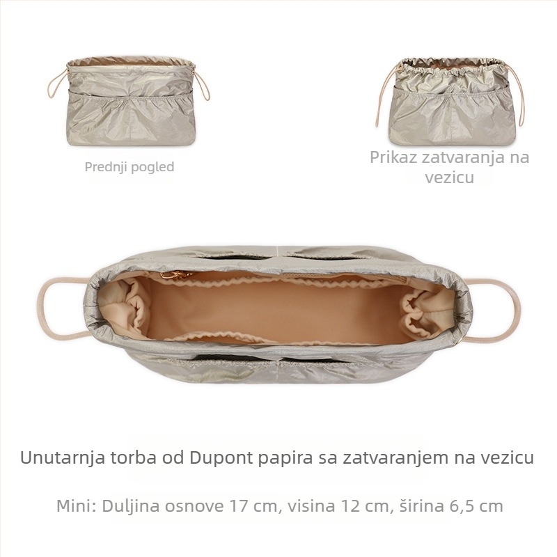 DuPont papir unutarnja vrećica za tote s šnurlom, dijelom i ugrađenim džepom, lagana podstava