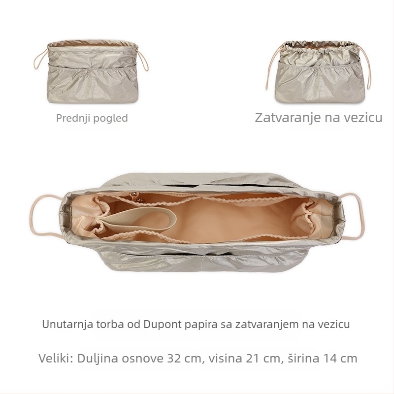 DuPont papir unutarnja vrećica za tote s šnurlom, dijelom i ugrađenim džepom, lagana podstava