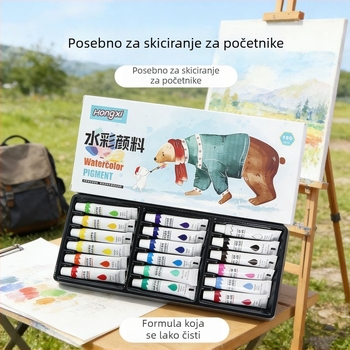 Set akvarela 12 boja, 6 ml, za učenike, djecu i početnike
