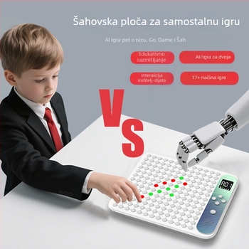 AI-pokretna 17-in-1 višenamjenska elektronička ploča za šah Gomoku, Go i Tic-Tac-Toe – edukativna igračka za djecu