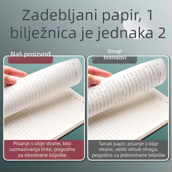 16K bilježnica, novi model 2025, visokokvalitetan minimalistički književni stil, format A4, velika i izuzetno debela