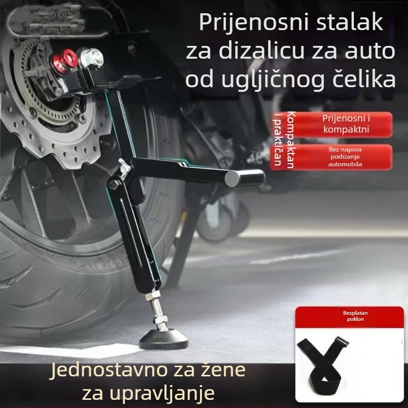 Prijenosna dizalica za motocikl, sklopivi parkirni stalak, okvir za potporu kickstenda, alat za održavanje i popravke, alat za čišćenje lanca s jednim ramenom