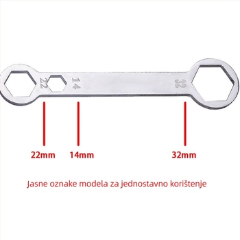 Ključ za demontažu prednje i stražnje osovine motocikla 32mm/22mm/14mm