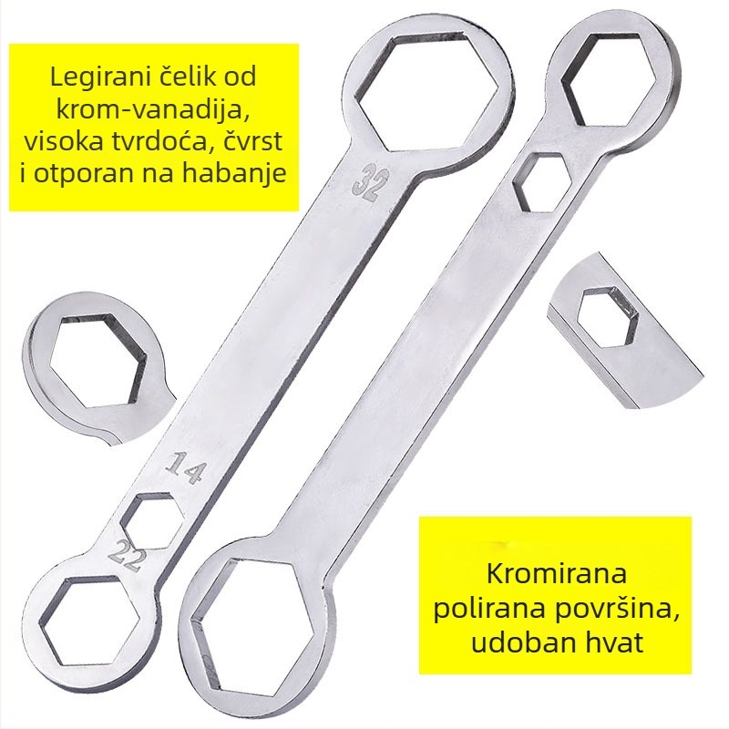 Ključ za demontažu prednje i stražnje osovine motocikla 32mm/22mm/14mm