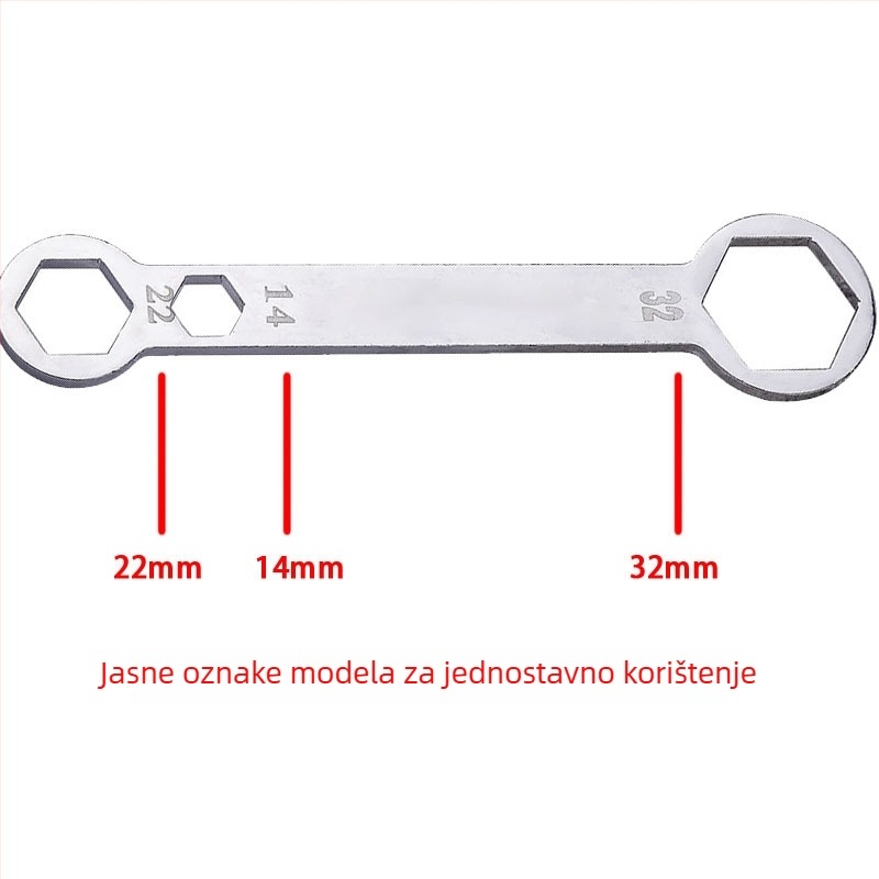 Ključ za demontažu prednje i stražnje osovine motocikla 32mm/22mm/14mm