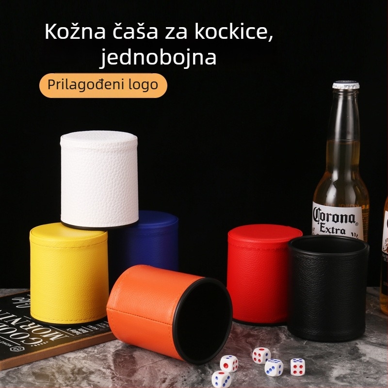 Čaša za kockice s teksturom Lychee i kožnim izgledom, za bar/KTV, okrugla, mogućnost tiskanja logotipa