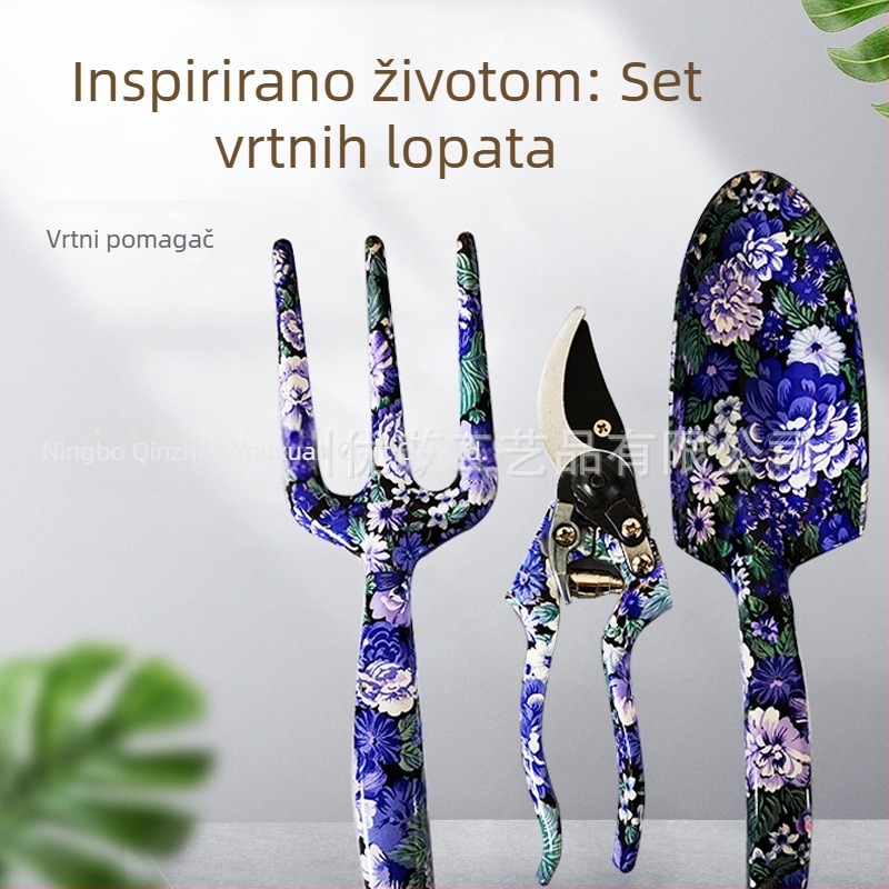 Yx set vrtnih alata s cvjetnim uzorkom, 3-dijelni