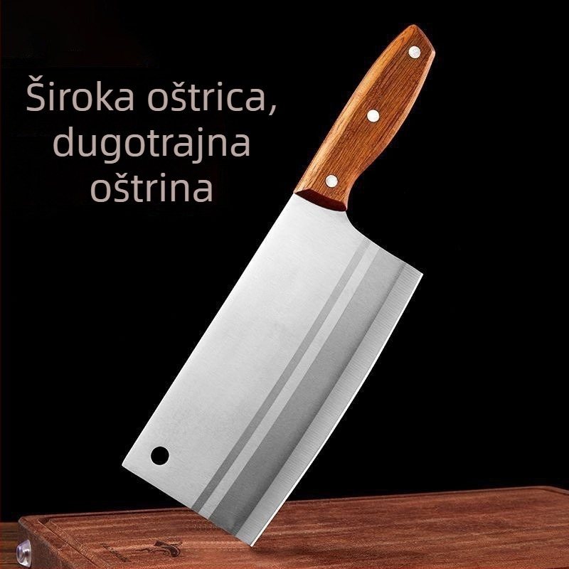 Jinshengyuan Ultraoštri nož za rezanje mesa s čvrstom drvenom drškom, nehrđajući čelik, kuhinjski nož za rezanje na ploške