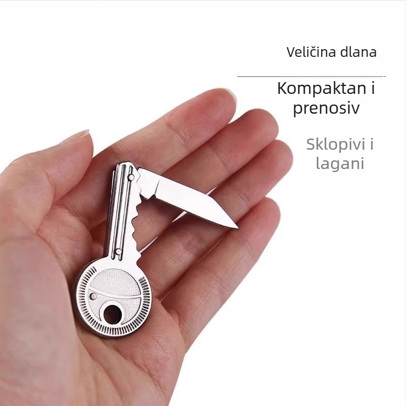 Mini džepni nož s ključem, višefunkcijski nož za voće, sklopivi EDC alat za outdoor, samoodbrana i otvaranje paketa