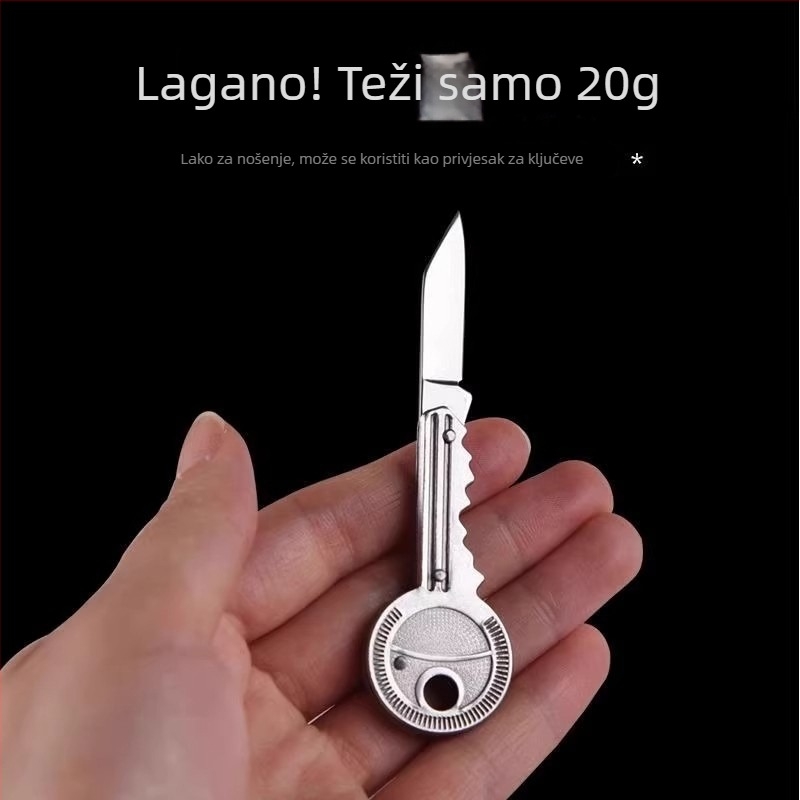 Mini džepni nož s ključem, višefunkcijski nož za voće, sklopivi EDC alat za outdoor, samoodbrana i otvaranje paketa